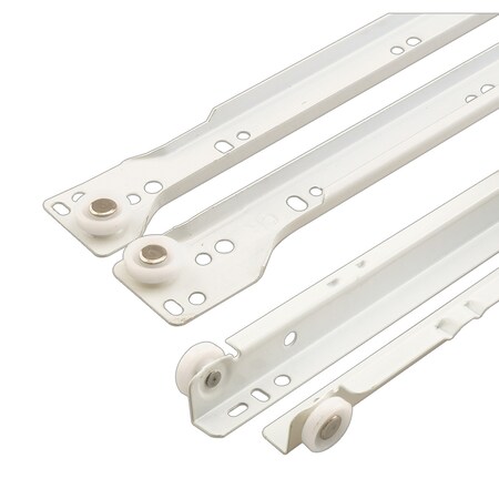 Prime-Line 19-3/4 in. White Painted Steel Bottom-Mount Self-Closing Drawer Slides R 7212